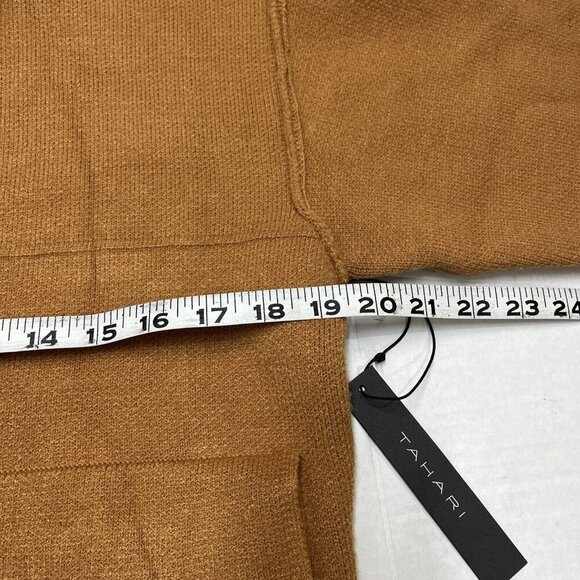 Tahari Sweater Blazer Women XS Brown Stretchy Knit Cardigan Exposed Seams Office - Picture 7 of 7